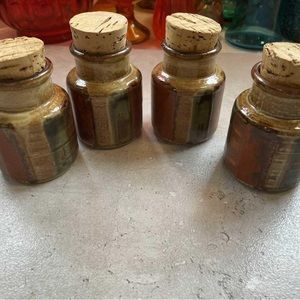 Set of 4 Pottery Apothecary Jars